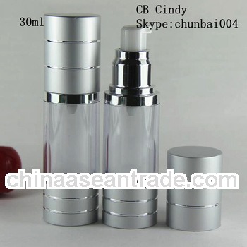 silver 30ml airless pump bottle