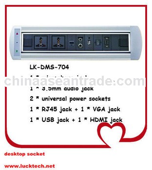 silver motorized VGA jack desktop socket