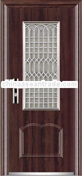 single-leaf steel door in door with 304 stainless steel window