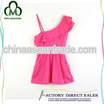single shoulder baby girls dress wholesale children's wear dress