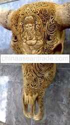 carved buffalo skull ganeca