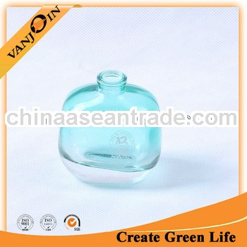 small round cute colored blue cosmetic glass bottle
