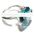 Aquamarine Rd. 15 Sterling Silver Rings