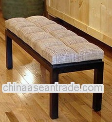 Wooden Long Bench W/ Rattan