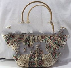 Cane Handle Soft Fabric Bag