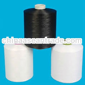 spun polyester yarn bleached white / china factory