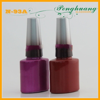 square empty glass gel polish bottle