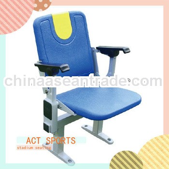 stadium seating system, stadium seat with backs with metal bracket