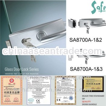 stainless steel glass door locks for 8-12mm thickness glass