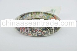 Fabric Inlaid Resin Bangles Thin