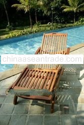 Teak Sun Lounger with armrest for teak furniture