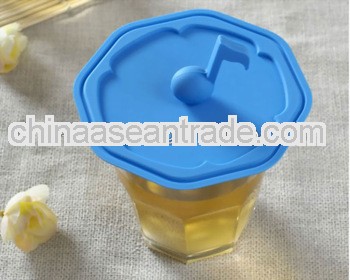 supplier of music shape silicone cup lids with high quality