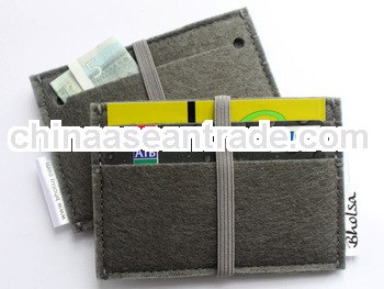 supply soft healthy wool felt leather card holder with Italy new design in 2013 and offer ODM OEM se