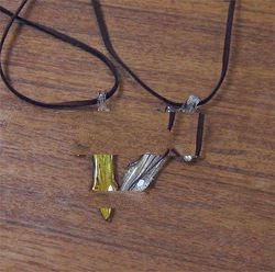 Gold & Copper Glass Cross Pendant