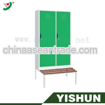 swimming pool use cupboard with a stool