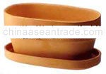 AAJ Oval with saucer terracotta Pot
