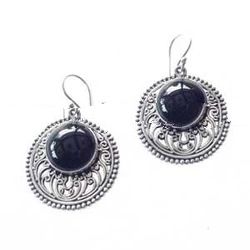 Bali Design Sterling Silver Earrings w/ Black Onyx