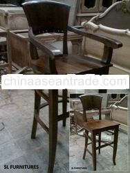 Bar Chair with Armrest Full Back-Seat - Wooden Bar Chair