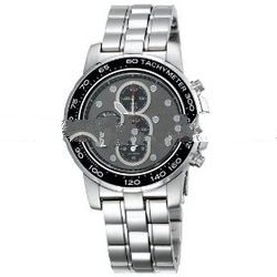SNAA63 Men's Alarm Chronograph Silver-Tone Watch