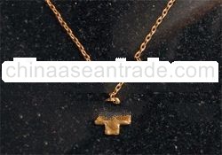 Handcast Gold Cross Necklace