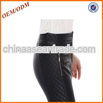 thick pu leather legging trouser for women