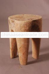 CH 01490.008 "Tooth" Round stool teak H.40cm Unf
