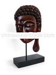 Buddha Face On Stand Sculptures