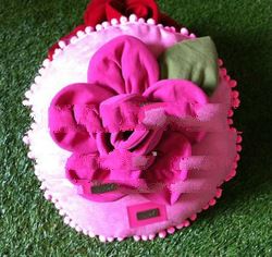 Pink rose handmade pillow