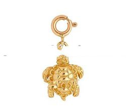 14K Yellow Gold 3-D Turtle Charm
