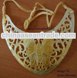 sea shell carving jewelry necklace