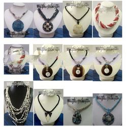 Bali Handmade jewellery, mother pearl, shell, wooded, coral, coconuts, stones on jewellery