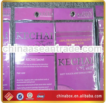 transparent opp hair extension packaging bag