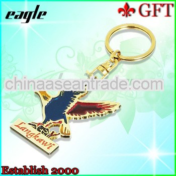 transparent soft enamel eagle 18 gold key chain
