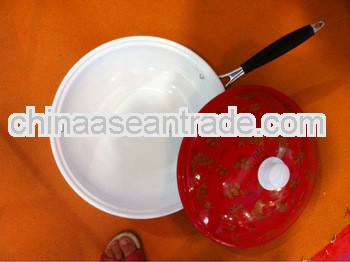 turn down rims enamel wok cookware