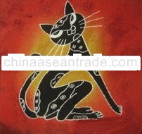 [super Deal]cat On Batik# 2 Painting