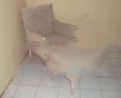 French Style Rattan Sofa Antique Chair Solid Mahogany Painted Stool Vintage Living Room Furniture Eu