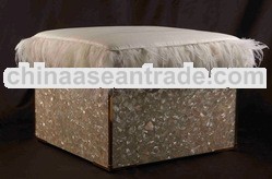 luxury sofa made from seashell at silver white pearl natural