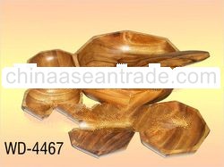 S/7 Wooden Octagon Salad Bowl