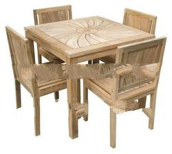 TEAK OUTDOOR FURNITURE FOR GARDEN - RADIANT SQUARE DINING SET BY PT SEGORO MAS