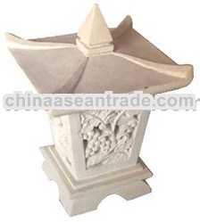 Tali carving on Sand Stone for Lamp box Bali garden lamp stone