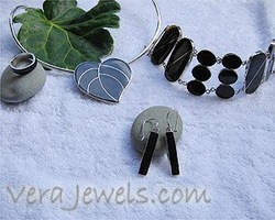 Set Silver Black Shell