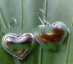 SS Earring with Heart Ceramics Beads