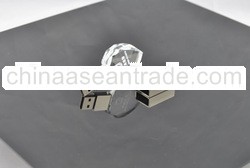 Heart shape Crystal USB Flash Drive with LED& customized logo