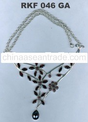 Silver Necklace with Natural Gems 3