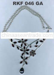 Silver Necklace with Natural Gems 3