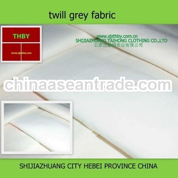 undyed 100% cotton twill grey fabric for workwear