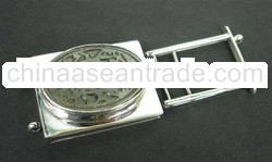 SS Stair Clasp 2 Strands with Oval MOP