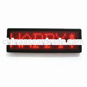 usb rechargeable led scrolling text badges