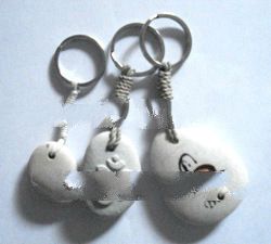 Engraved river stone Key Chain