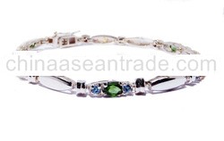 Sterling Silver 925 link and stone Bracelet clasp lock quality new